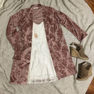 Paisley Velvet and Sheer Kimono